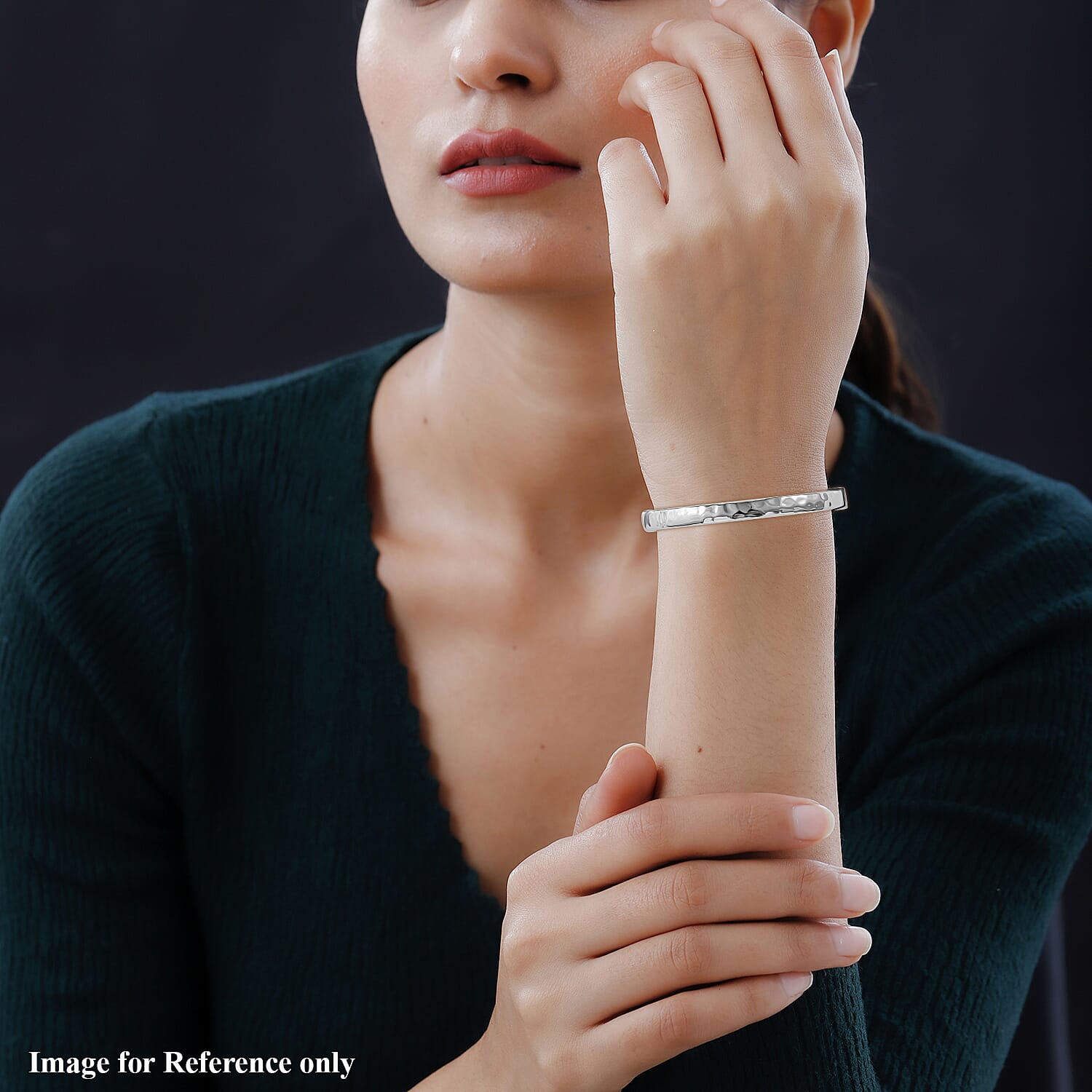 Sterling Silver Flat Bangle (Size - 7.5), Silver Wt. 12 Gms