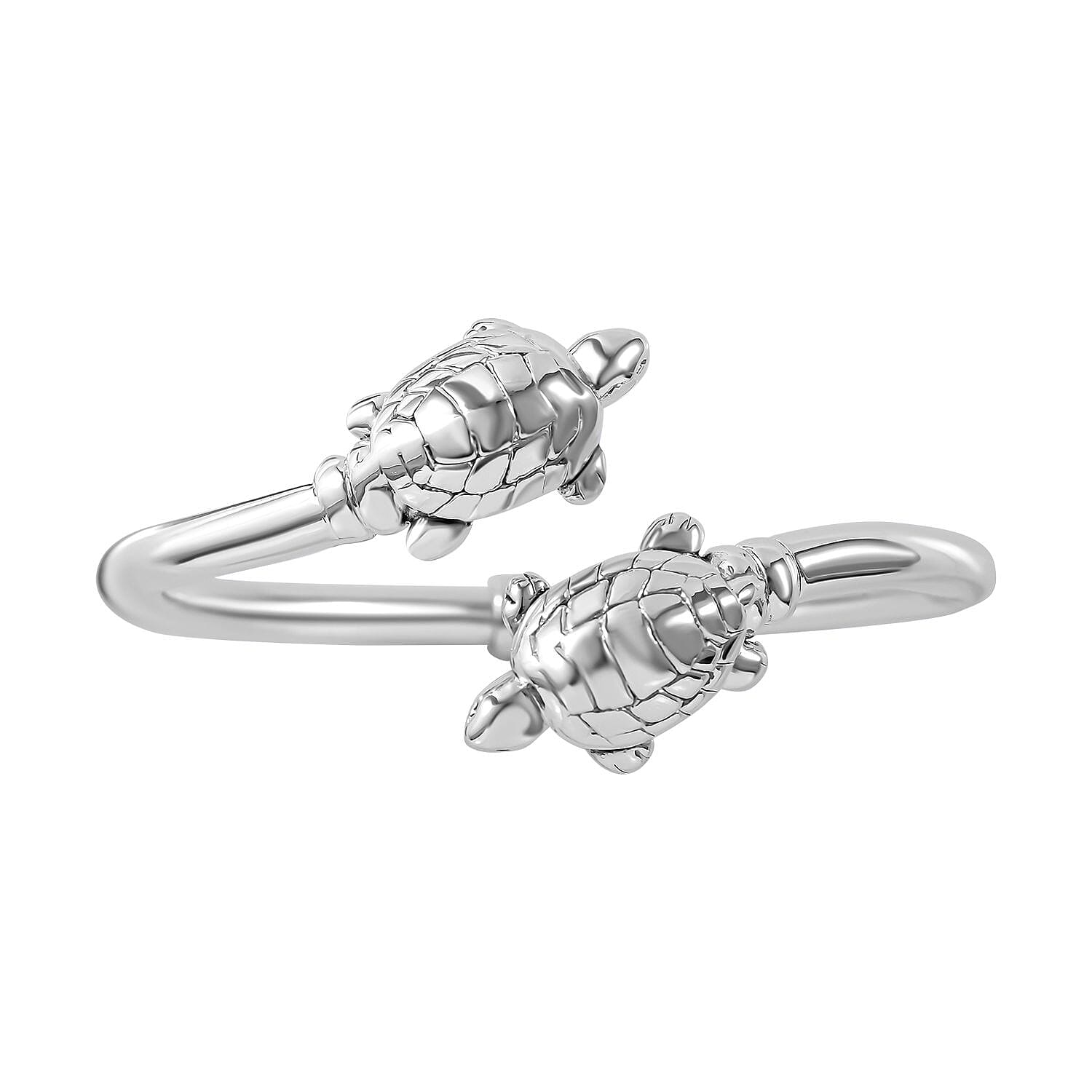 Bangkok Close Out Deal- Sterling Silver Turtle Bypass Bangle (Size - 7.5), Silver Wt. 14.78 Gms