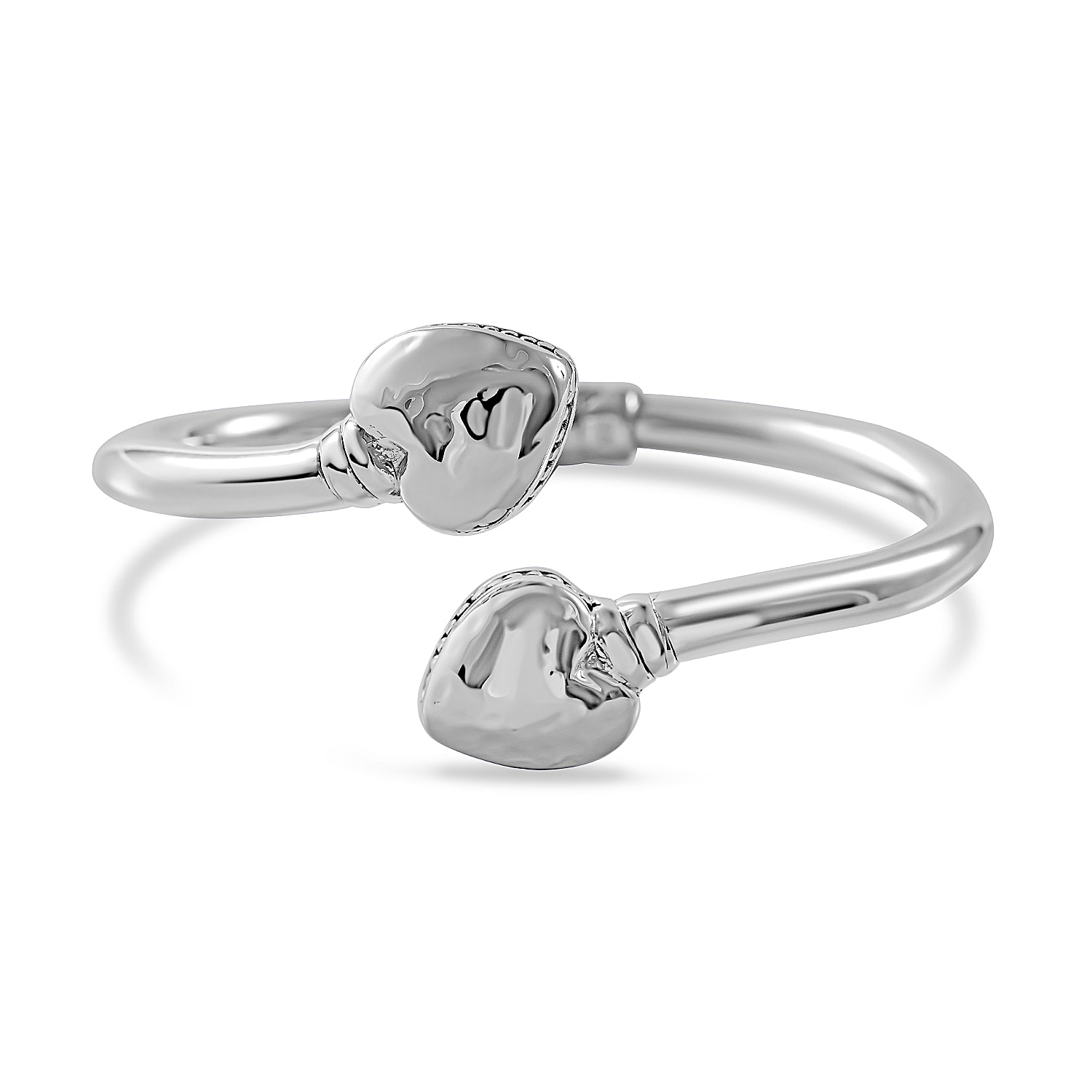 Sterling Silver Heart Bangle, Silver Wt. 14 Gms