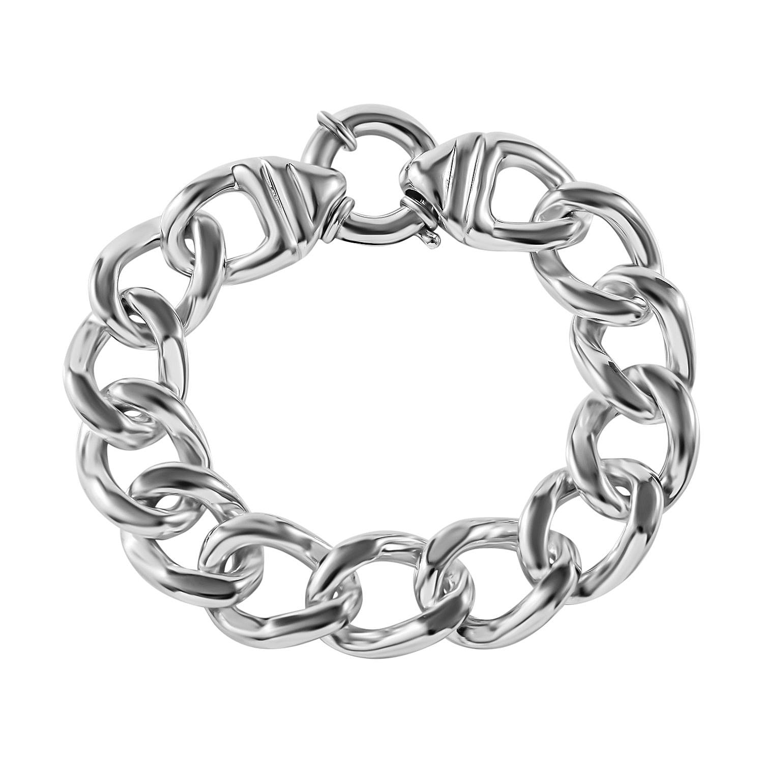 Royal Bali Collection - Sterling Silver Curb Bracelet (Size - 7.5), Silver Wt. 20.90 Gms