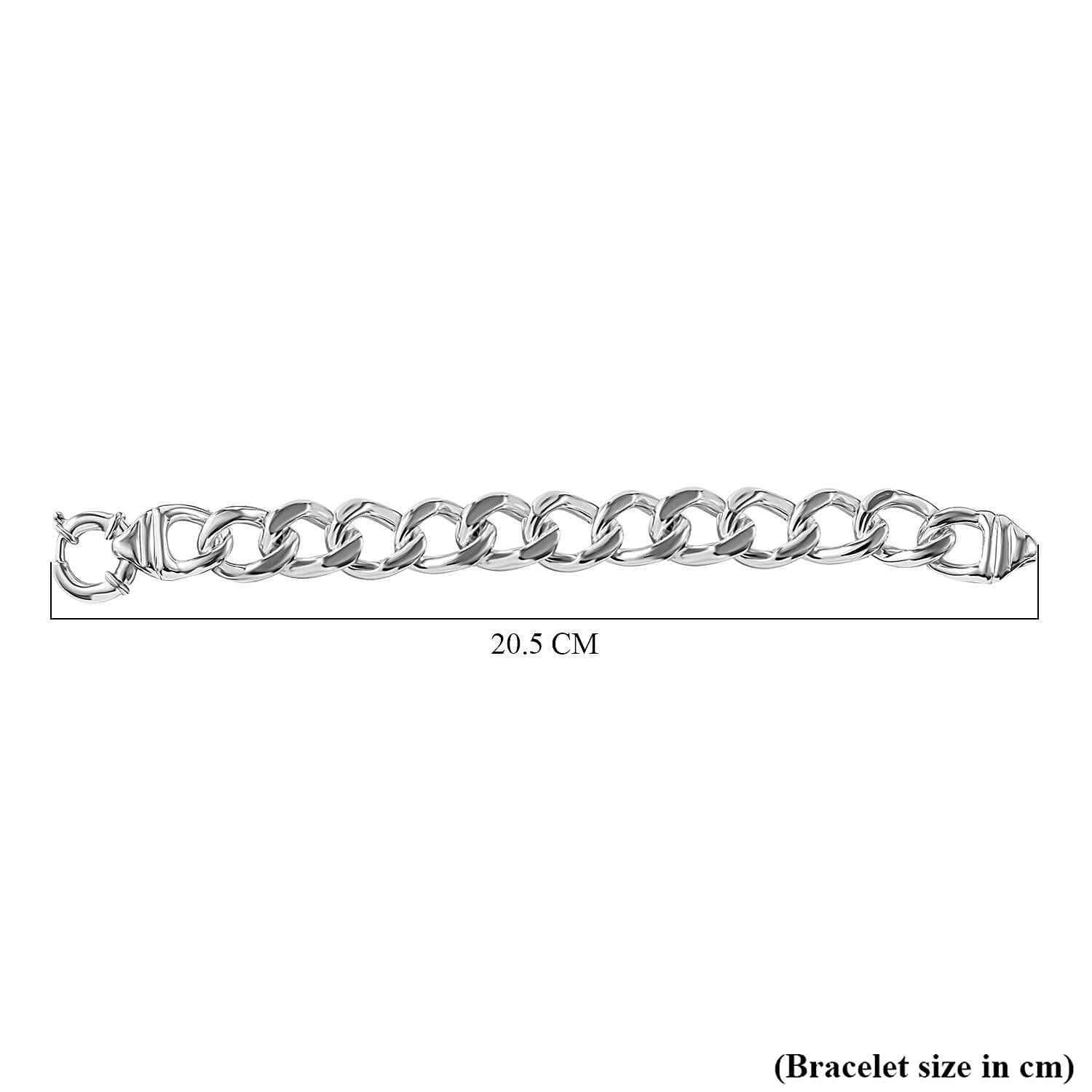 Royal Bali Collection - Sterling Silver Curb Bracelet (Size - 7.5), Silver Wt. 20.90 Gms