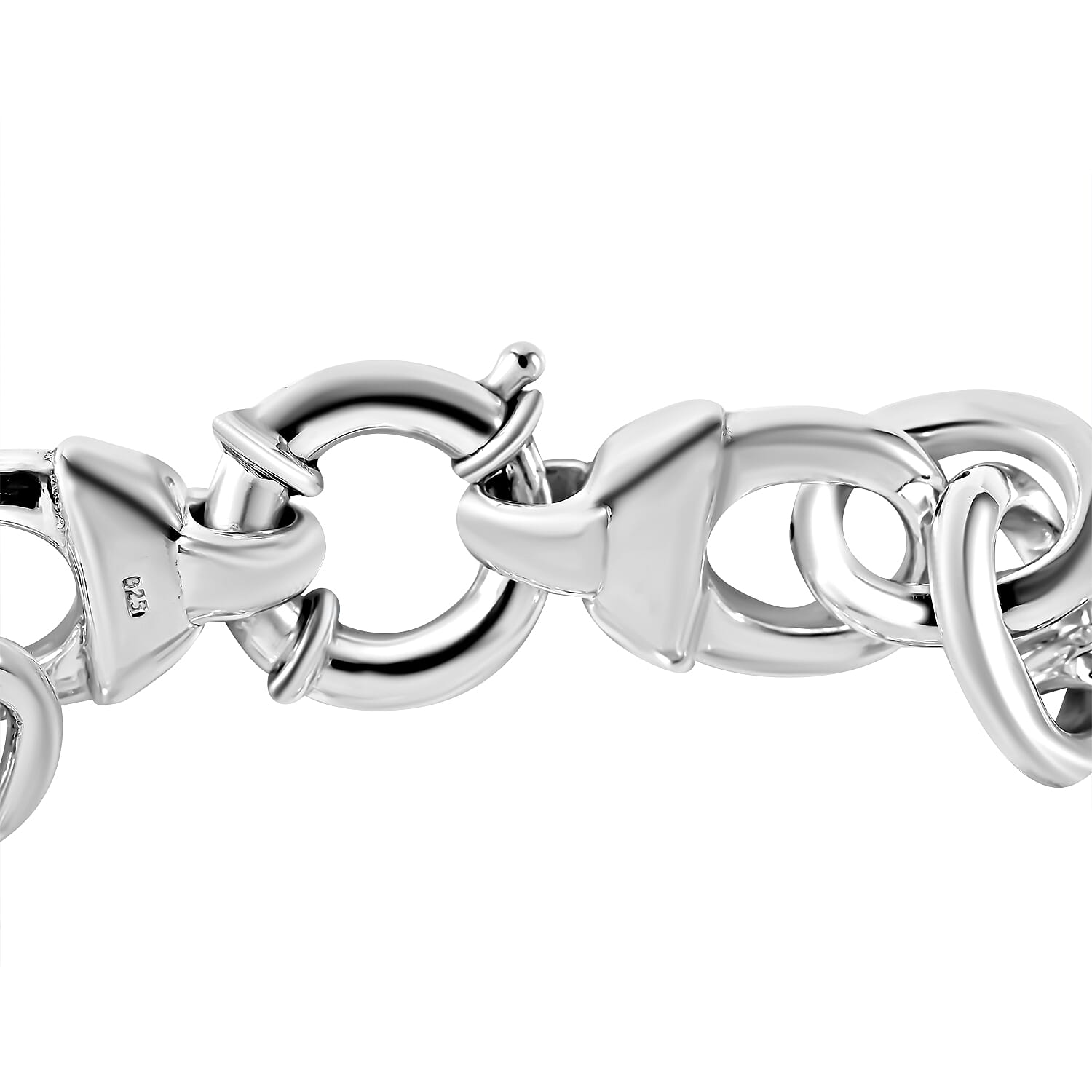 Platinum Overlay Sterling Silver Cable Link Chain Bracelet (Size 7.5), Silver Wt. 20 GM