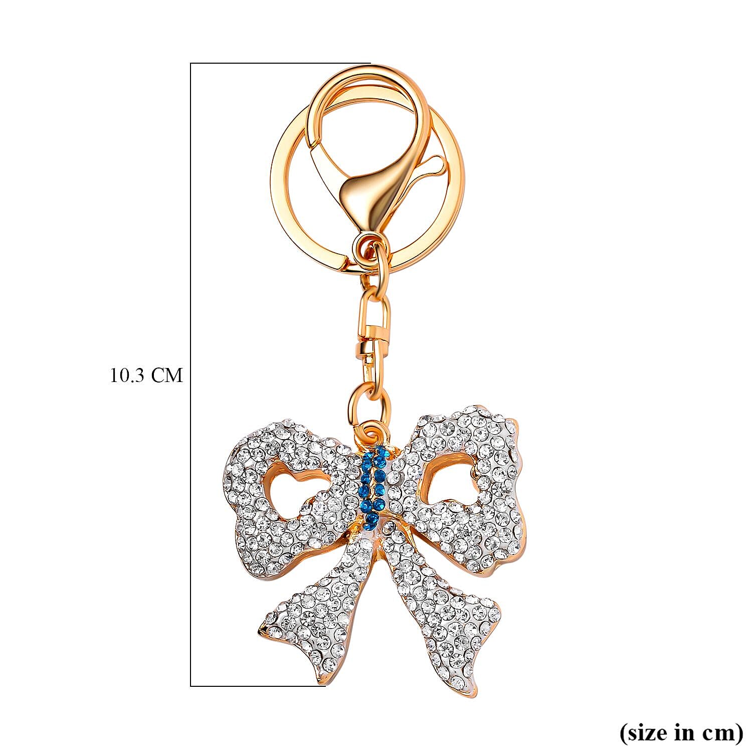 Set of 3 Sparkling Crystal Keychains With Different Designs (Bowknot, Christmas Tree, and Elephant) - Multi