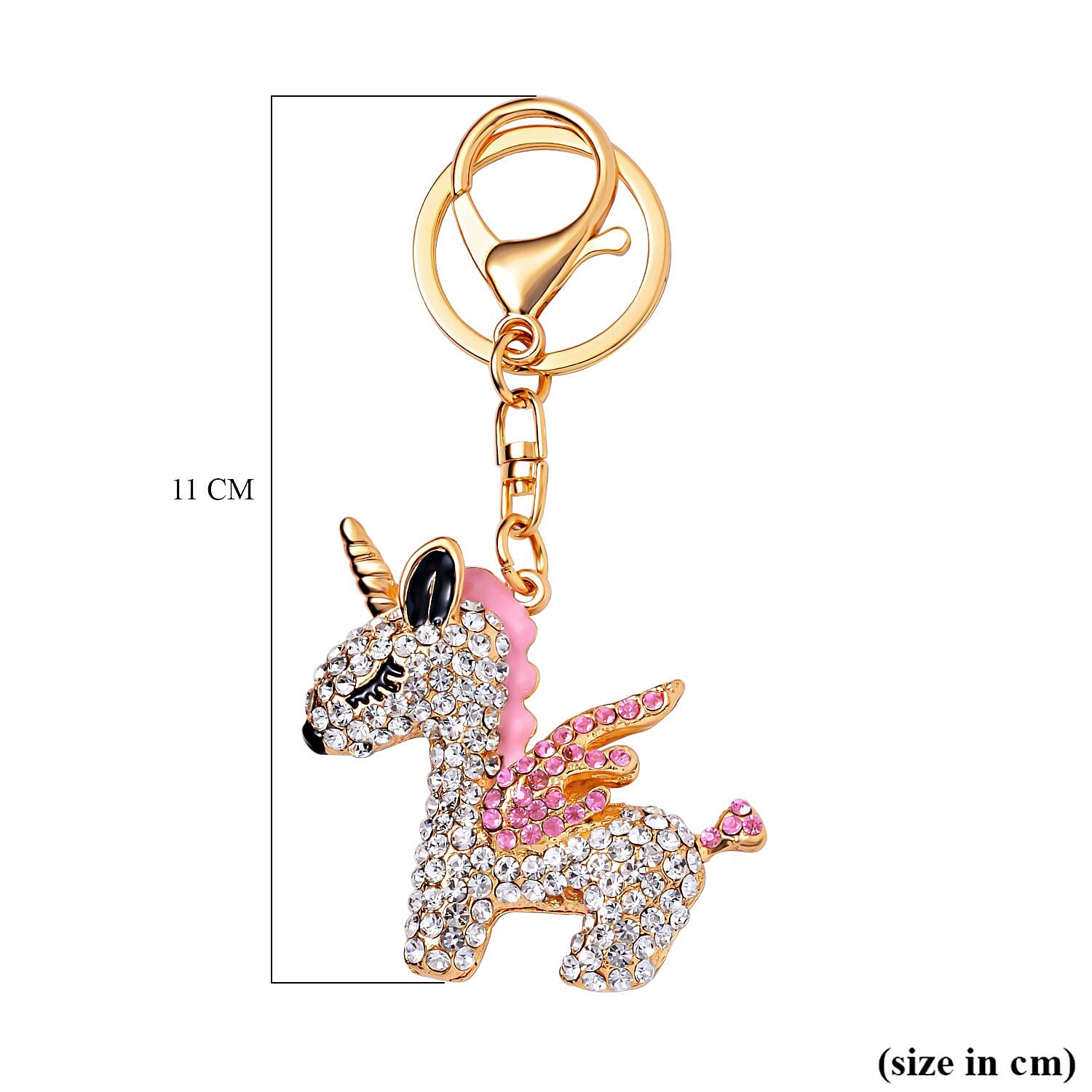 Value Bundle -  Set of 3 Sparkling Crystal Keychains With Different Designs (Unicorn, Christmas Tree, and Starfish) - Multi