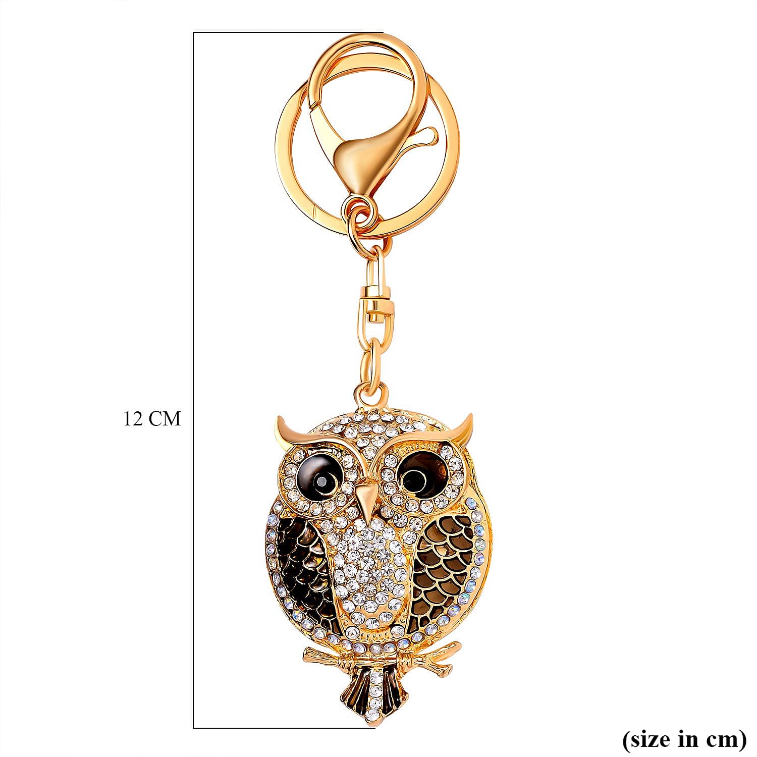Set of 3 Sparkling Crystal Keychains With Different Designs (Snowman, Fairy, and Owl) - Multi