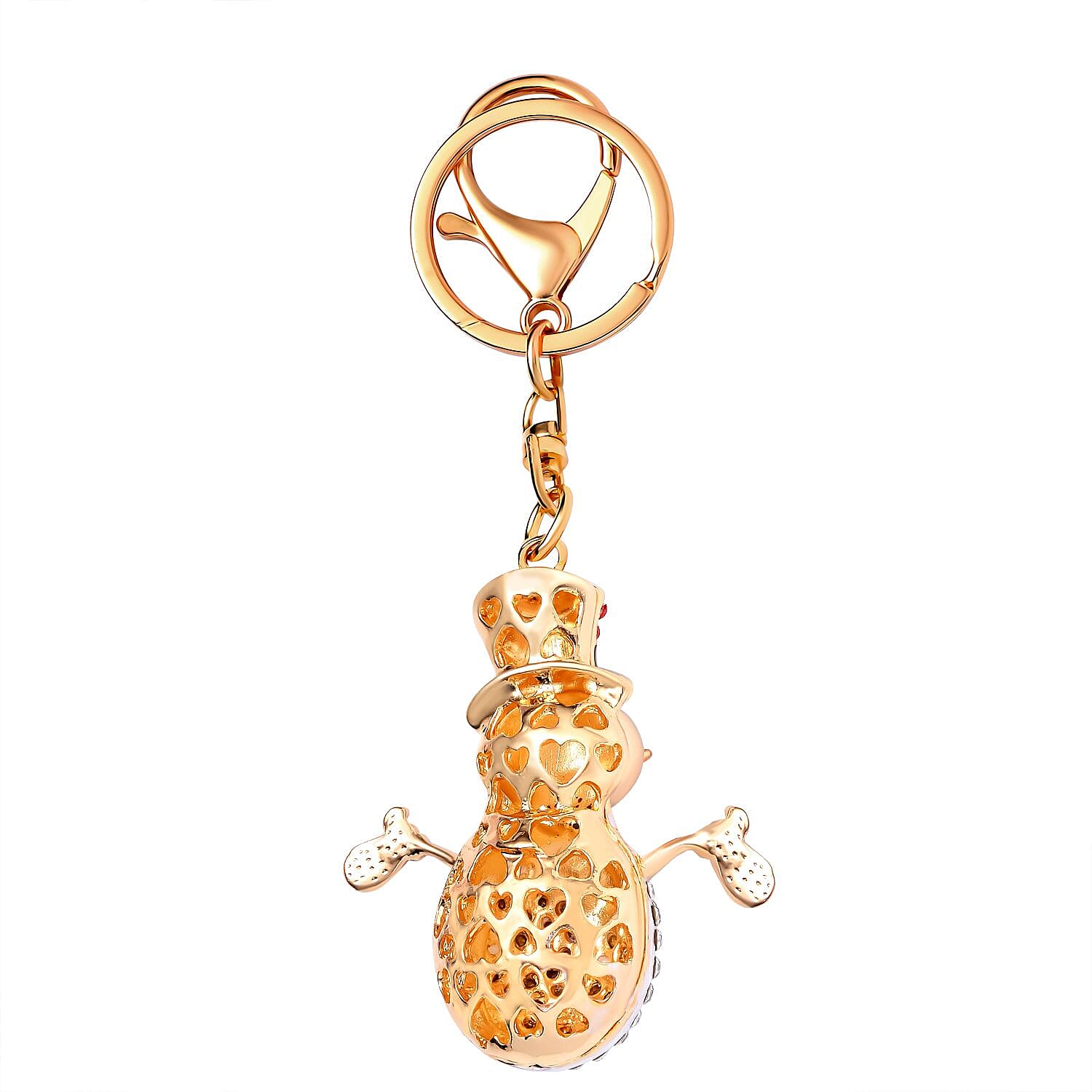 Set of 3 Sparkling Crystal Keychains With Different Designs (Snowman, Fairy, and Owl) - Multi