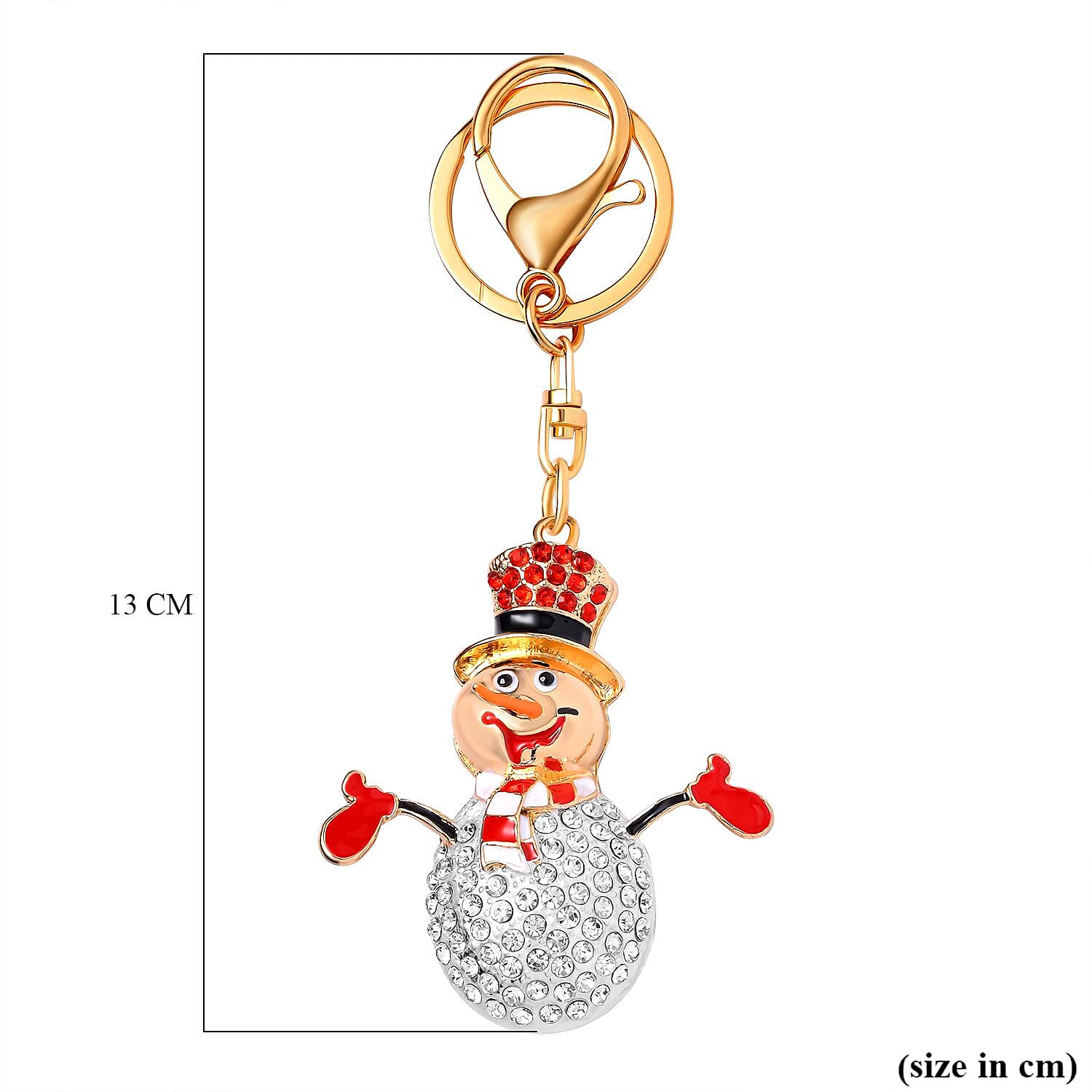 Set of 3 Sparkling Crystal Keychains With Different Designs (Snowman, Fairy, and Owl) - Multi