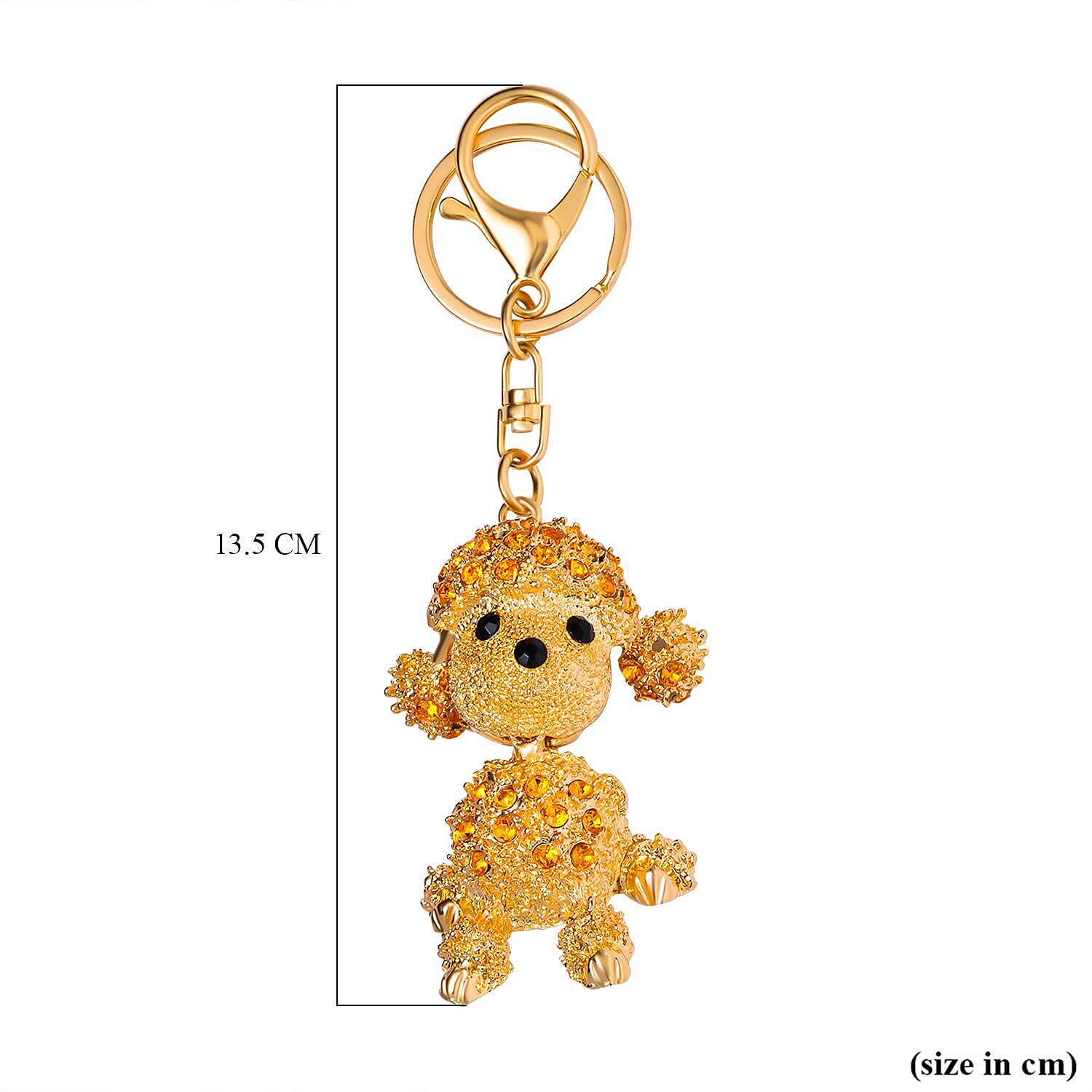 Set of 3 Keychains Decorated with Sparkling Rhinestones - (Monkey, Dog - Mouse)
