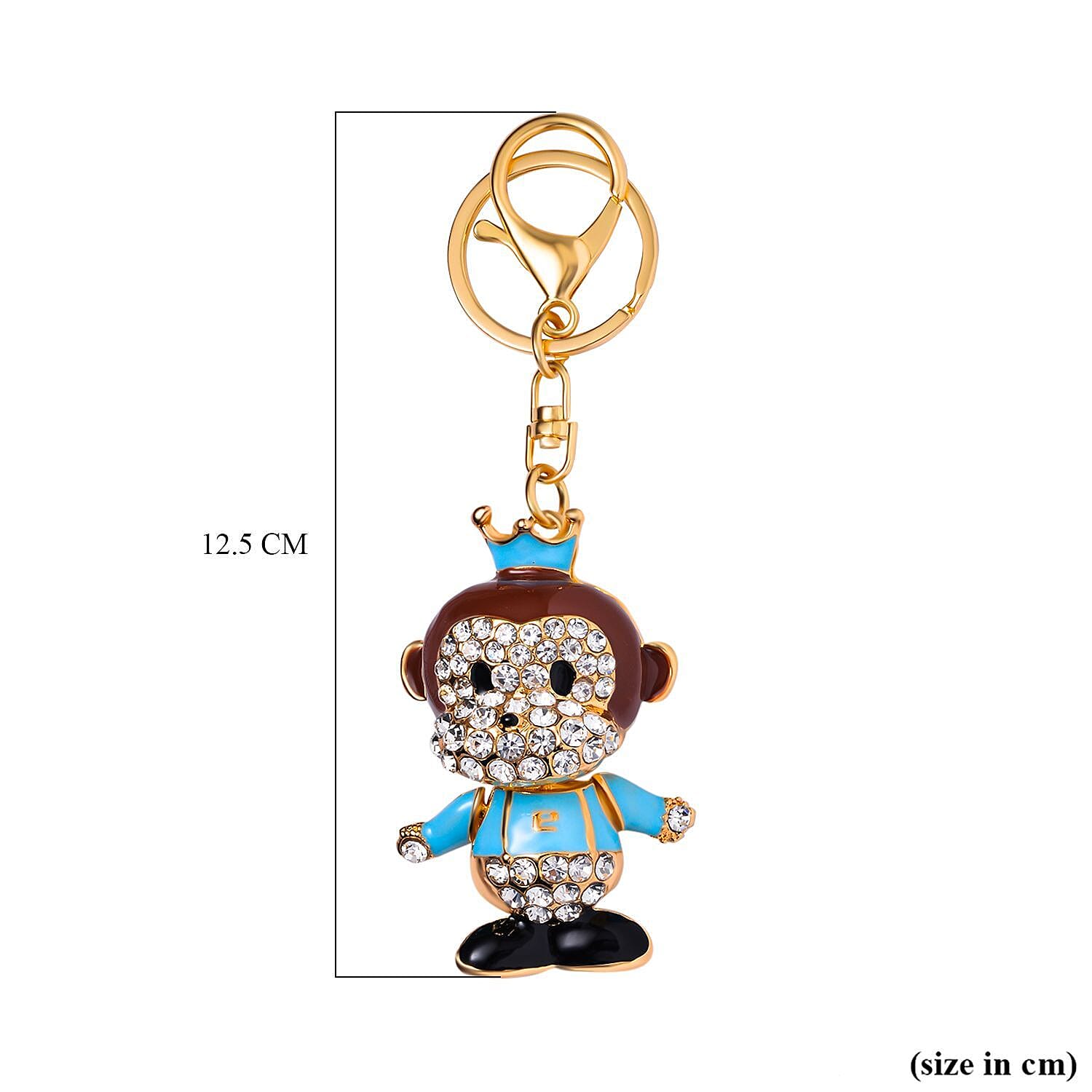 Set of 3 Keychains Decorated with Sparkling Rhinestones - (Monkey, Dog - Mouse)