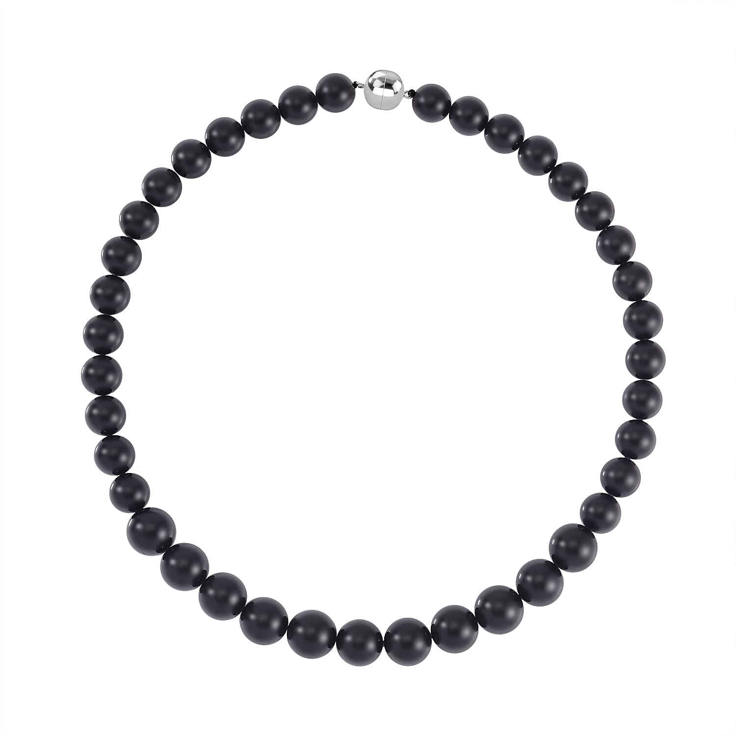 One Time Deal Only- Black Tourmaline  Necklace (Size - 20) in Rhodium Overlay Sterling Silver 650.00 Ct.