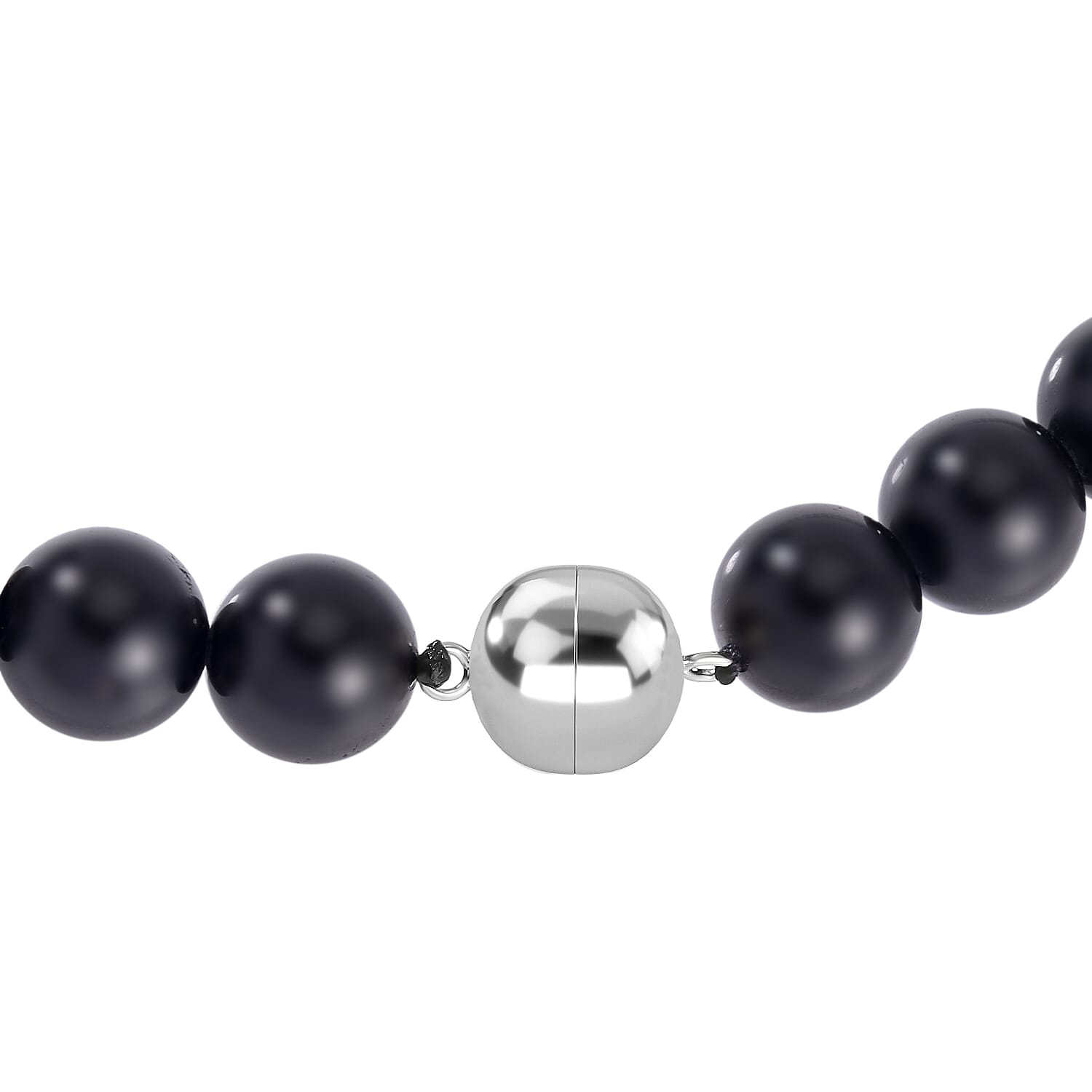 One Time Deal Only- Black Tourmaline  Necklace (Size - 20) in Rhodium Overlay Sterling Silver 650.00 Ct.