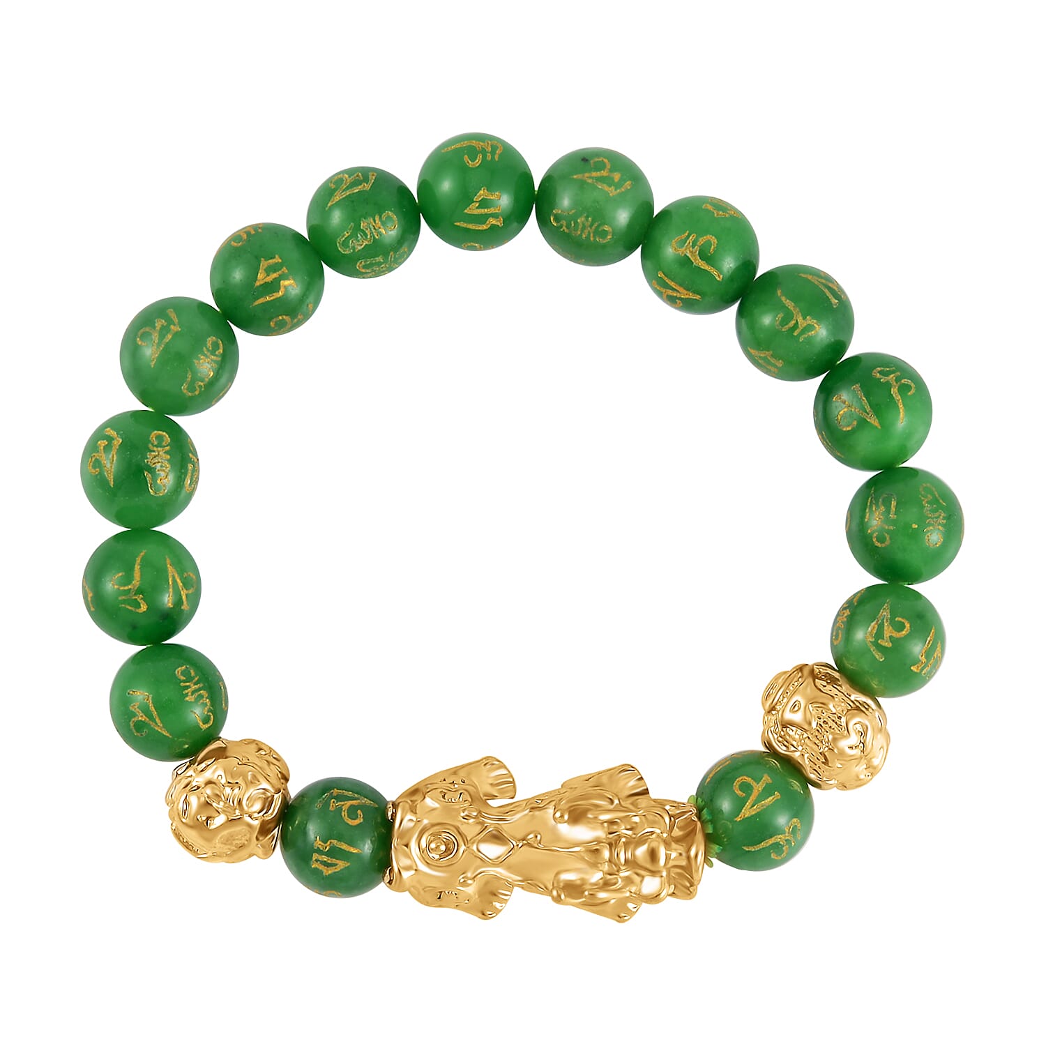 Green Jade Feng Shui PiXiu Adjustable Bracelet (9-10mm) in  102.70 Ct