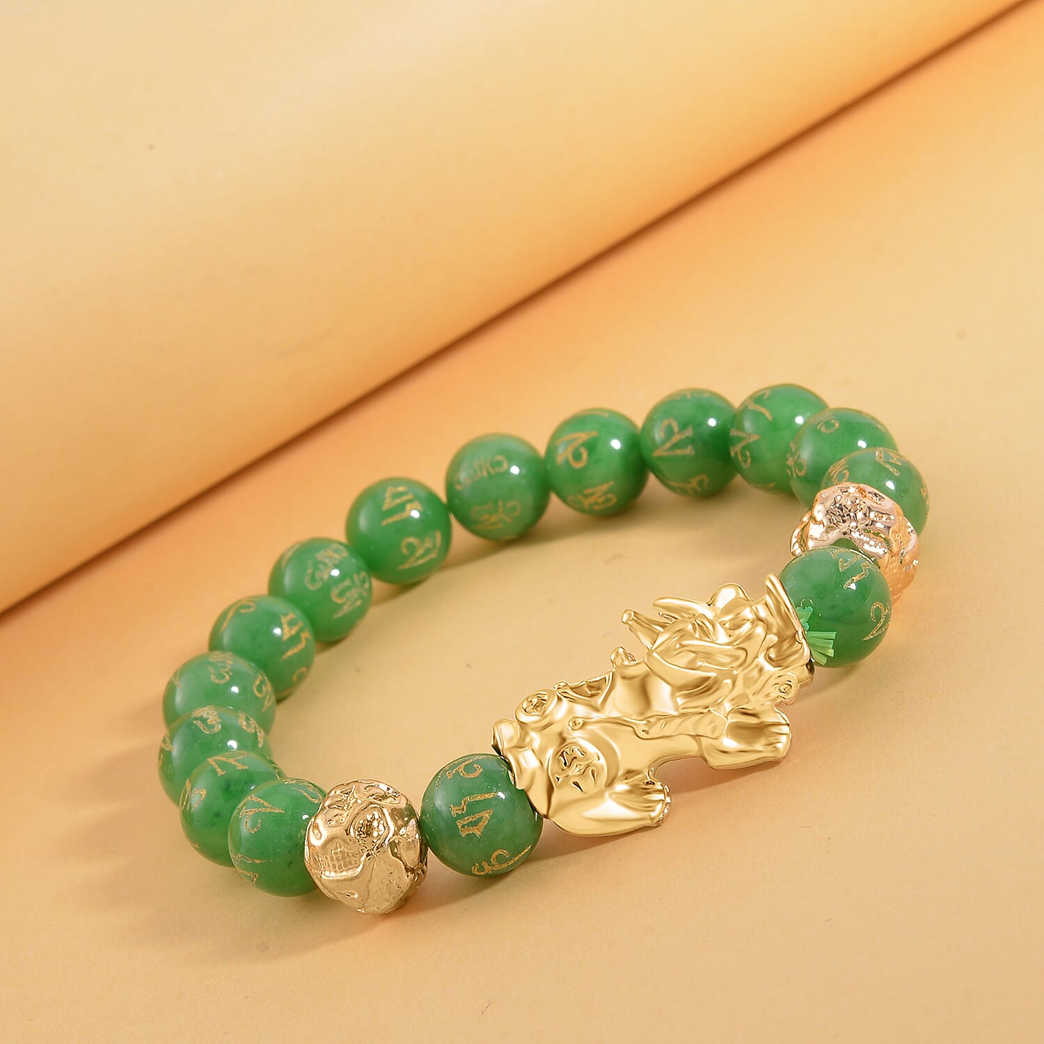 Green Jade Feng Shui PiXiu Adjustable Bracelet (9-10mm) in  102.70 Ct