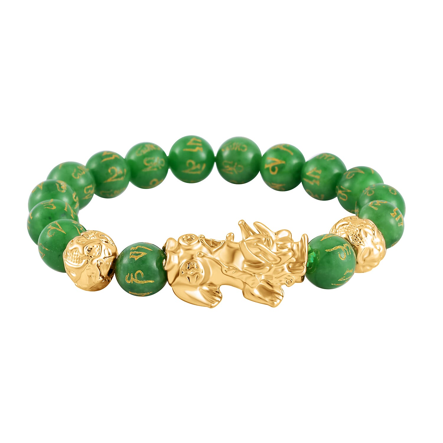 Green Jade Feng Shui PiXiu Adjustable Bracelet (9-10mm) in  102.70 Ct