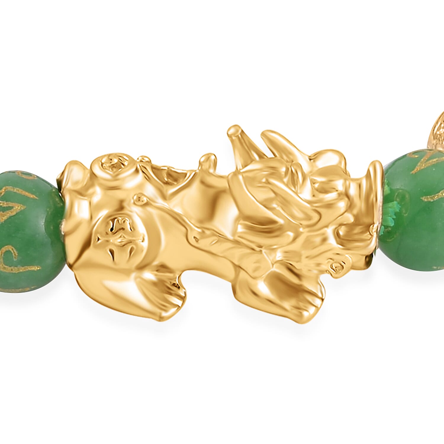 Green Jade Feng Shui PiXiu Adjustable Bracelet (9-10mm) in  102.70 Ct