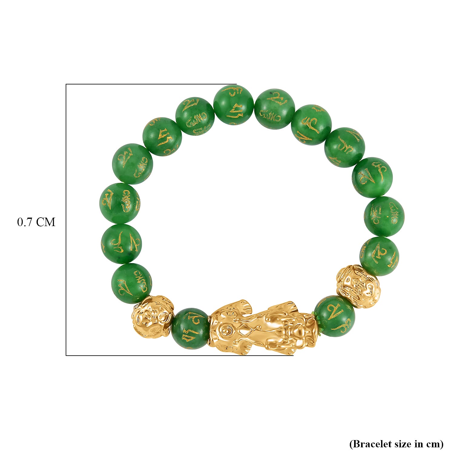 Green Jade Feng Shui PiXiu Adjustable Bracelet (9-10mm) in  102.70 Ct