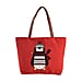 Christmas Collection - Nutcracker Pattern Tote Bag with Exterior Zipped Pocket & Handle Drop - Beige