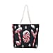 Snowman & Penguin Pattern Jute Tote Bag With Zipped Pockets & Handle Drop - Red & White