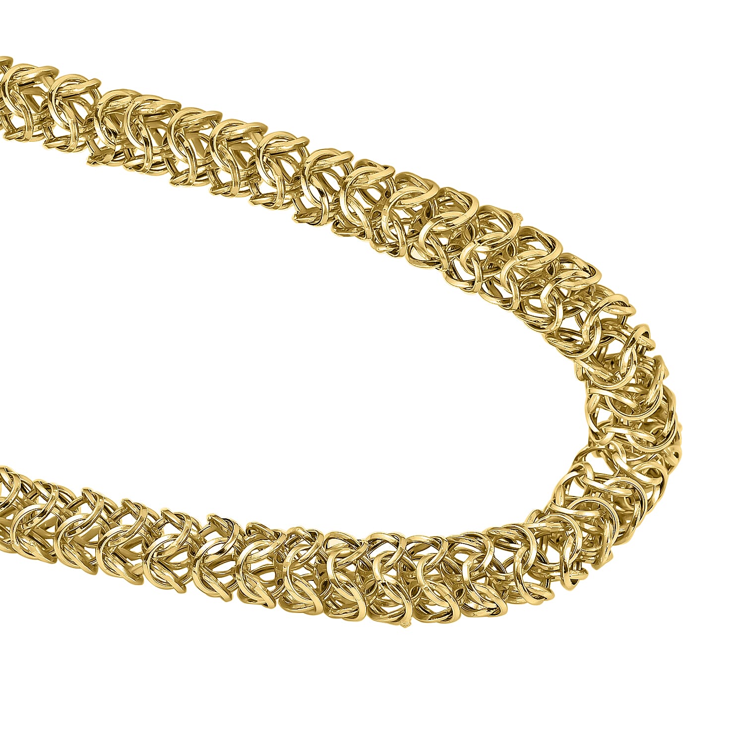 Maestro Collection  9K Yellow Gold Tessuto Byzantine Necklace (Size - 20), Gold Wt. 19.00 Gms