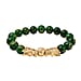 Green Jade Beads Feng Shui Dragon Adjustable Bracelet (9-10mm) in Yellow Gold Tone 105.00 Ct