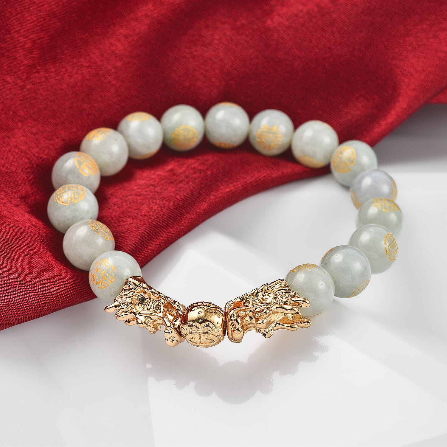 White Jade Beads Adjustable Bracelet (9-10mm) 105.00 Ct