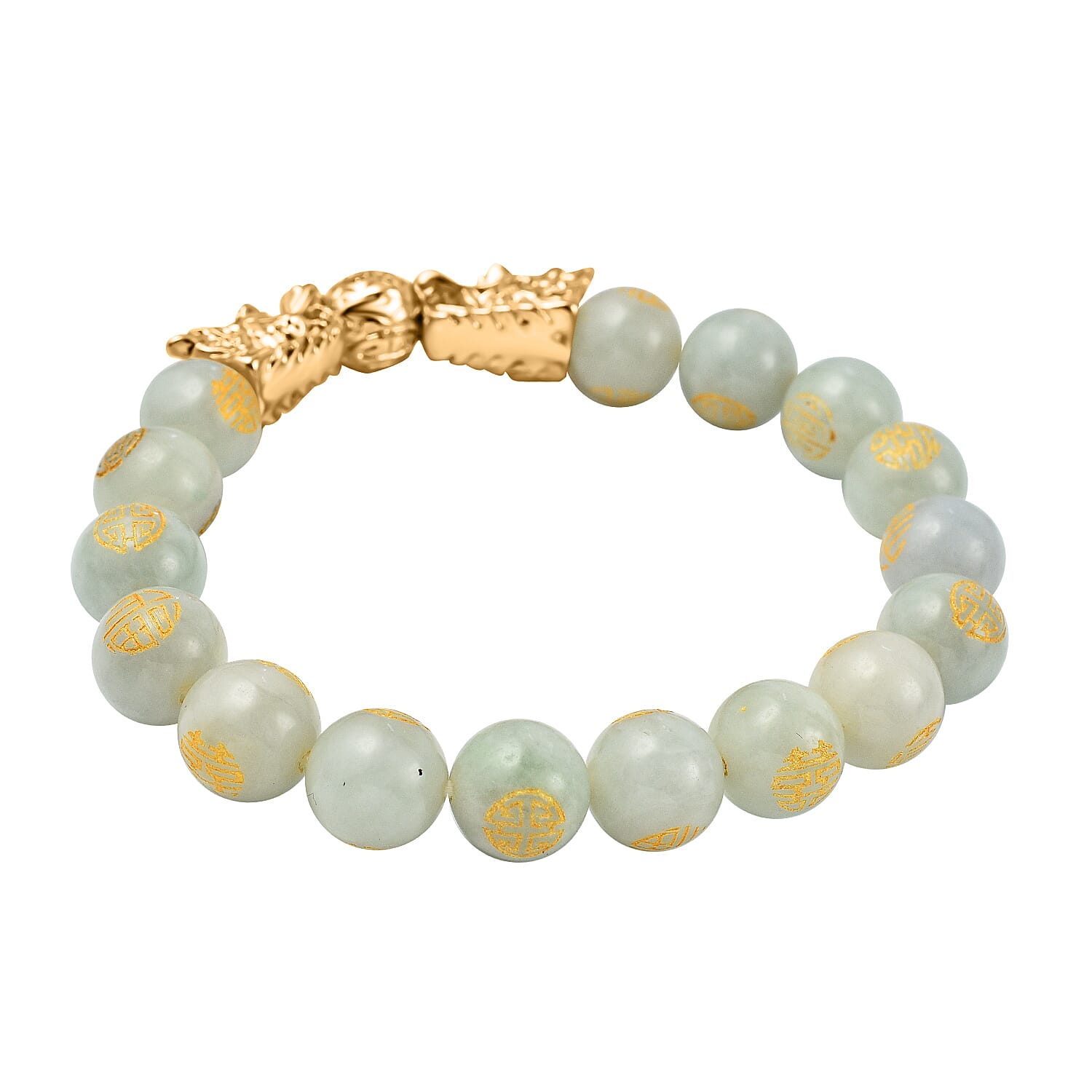 White Jade Beads Adjustable Bracelet (9-10mm) 105.00 Ct