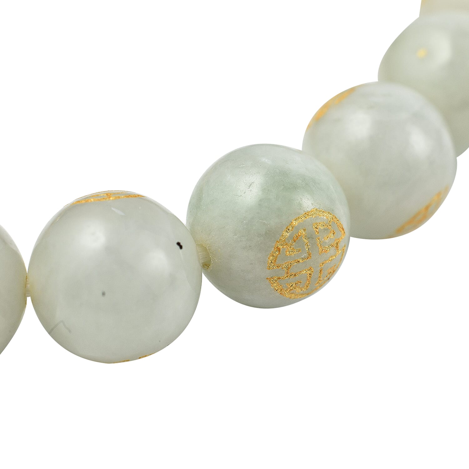 White Jade Beads Adjustable Bracelet (9-10mm) 105.00 Ct