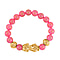 Multi Colour Jade Beads Bracelet 102.70 Ct with Feng Shui and PiXiu in Yellow Gold Tone