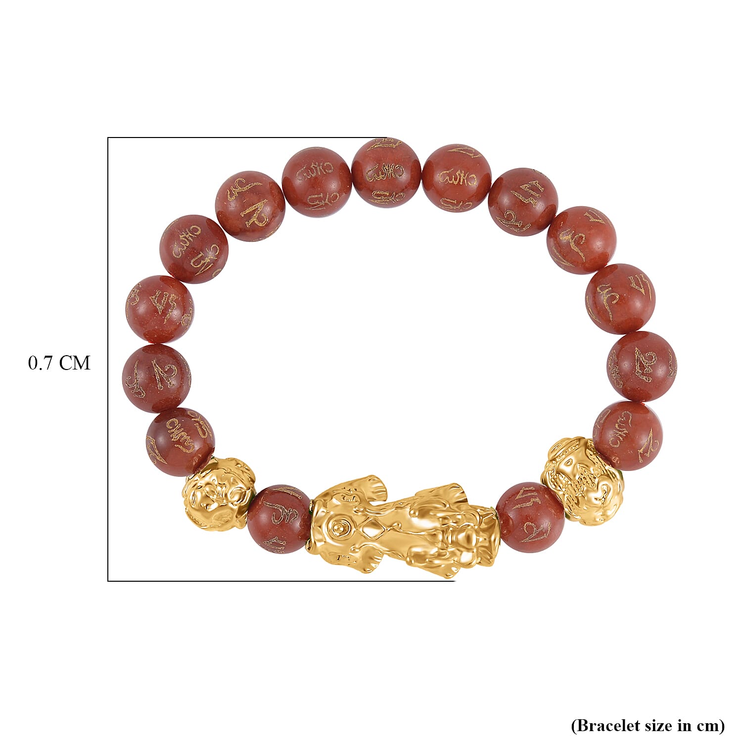 Red Jade Beads Bracelet 102.70 Ct with Feng Shui and PiXiu