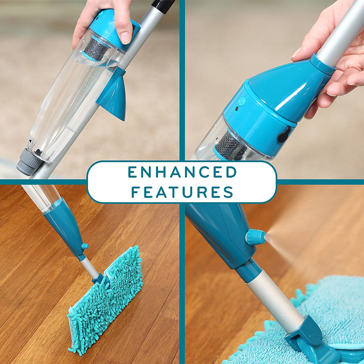 Exclusive 14 Piece H20 E3 Multi-Purpose Cleaning Kit with Surface Cleaner, Mop, Replacement Cloths PLUS Microfibre Cloths