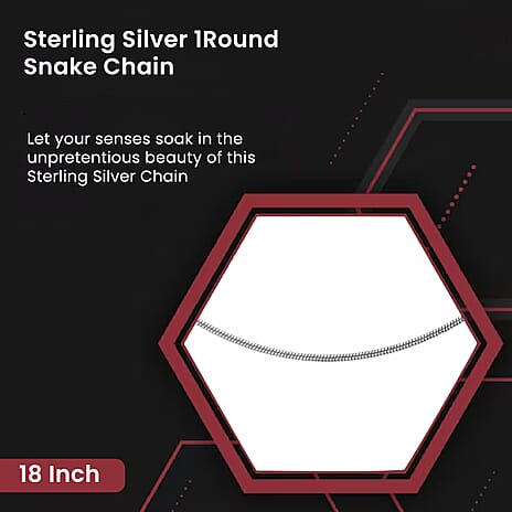 Sterling Silver Chain (Size - 18),  Silver Wt. 6.5 Gms