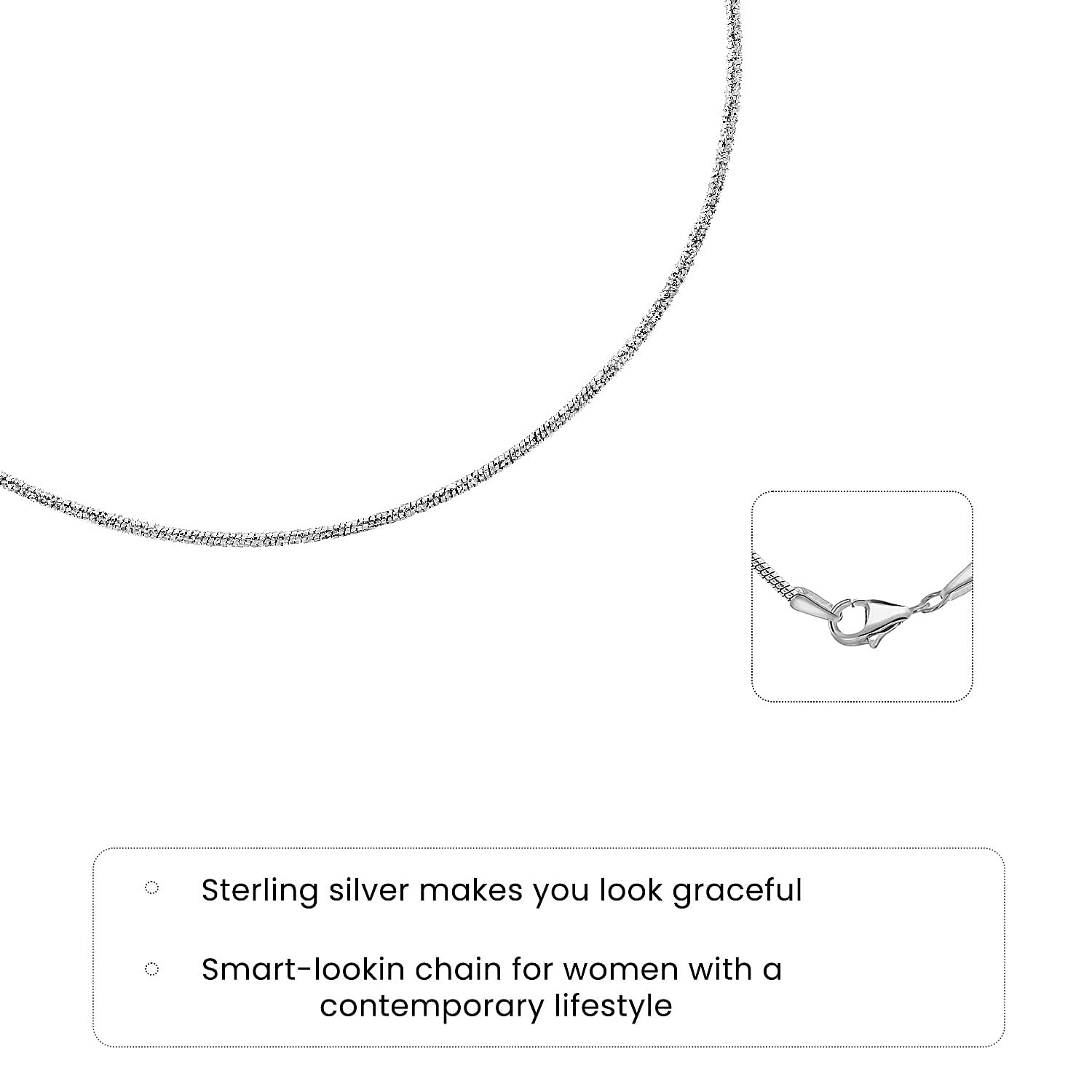 Sterling Silver Chain (Size - 18),  Silver Wt. 6.5 Gms