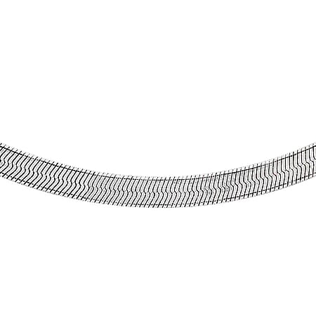Sterling Silver Rhodium Plated 3.1mm Flat Snake Chain 16 Inch