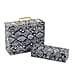 Set of 2 - PU Snake Skin Pattern Jewellery Box, Large , Small Box - Grey