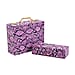 Set of 2 - PU Snake Skin Pattern Jewellery Box, Large , Small Box - Purple