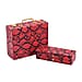 Set of 2 - PU Snake Skin Pattern Jewellery Box, Large , Small Box - Red