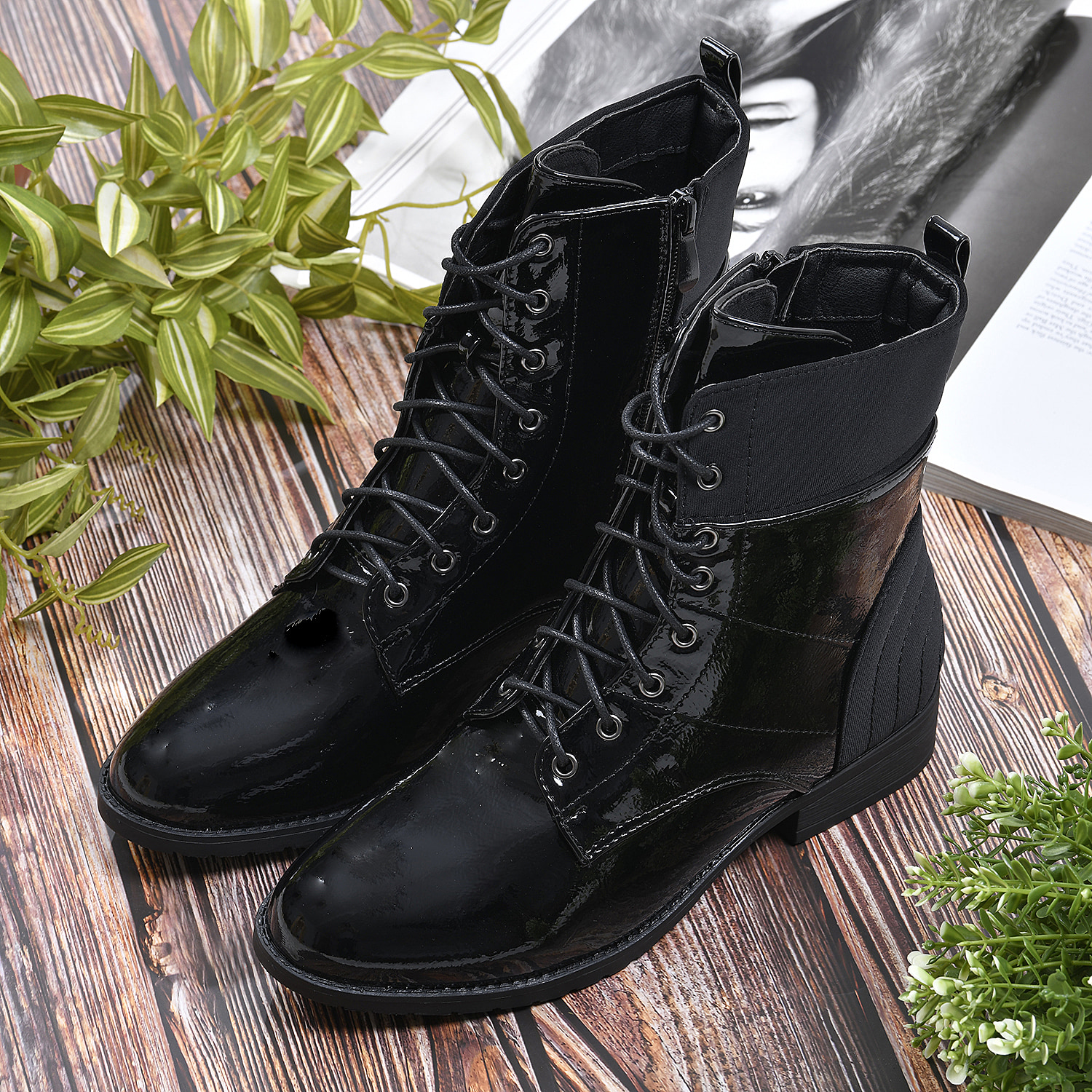 LA MAREY Women's Ankle Boots with Side Zipper - Black - 7597132 - TJC