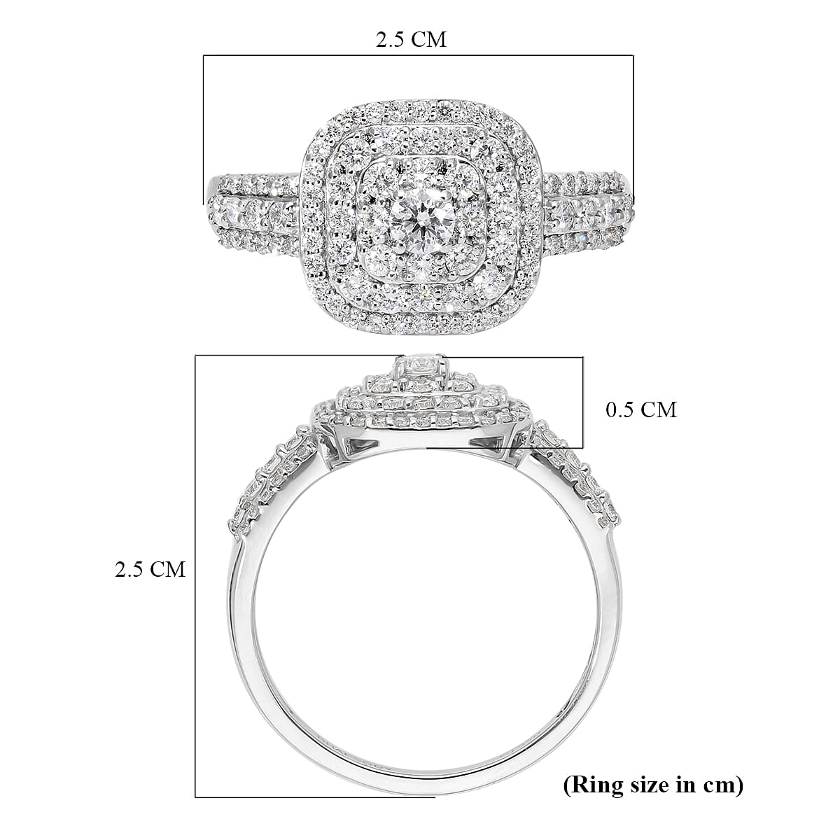 RHAPSODY 950 Platinum IGI Certified Diamond (VS-E-F) Ring 1.00 Ct.