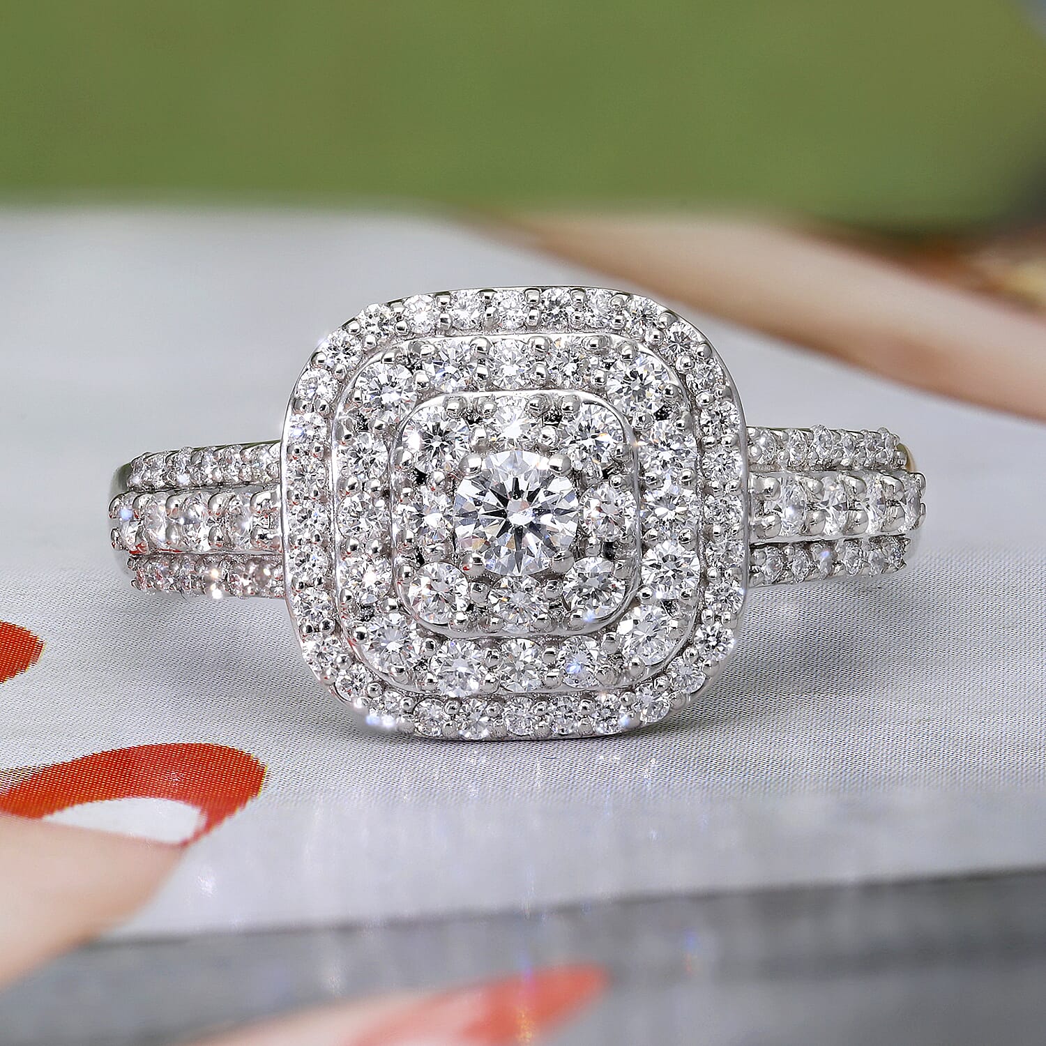 RHAPSODY 950 Platinum IGI Certified Diamond (VS-E-F) Ring 1.00 Ct.