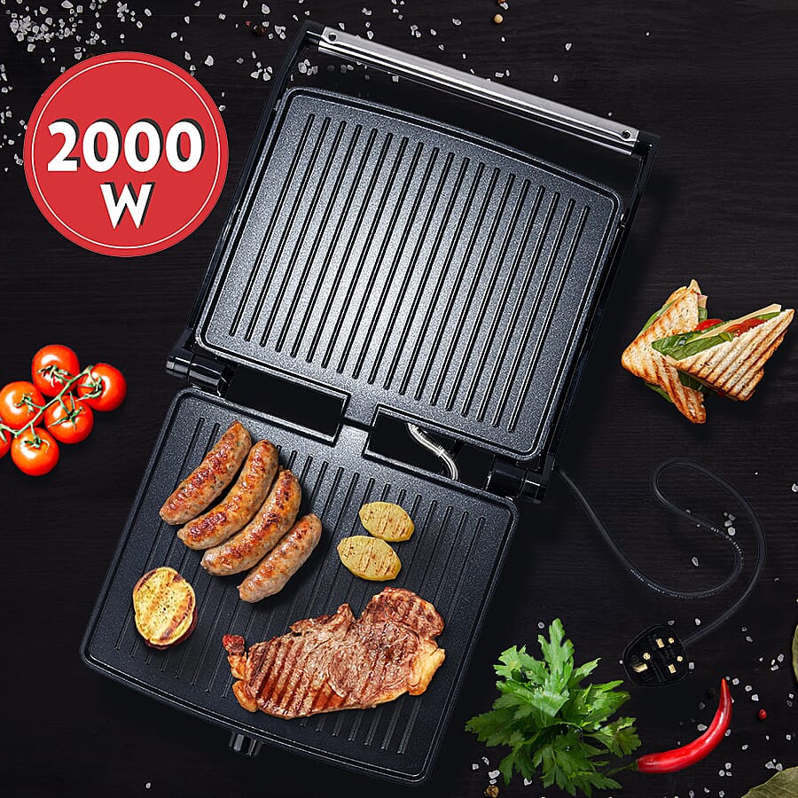 Homesmart - Low Fat Health Grill 180 Degree Grill with Temperature Control - 2000W