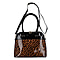 Leopard Pattern Tote Bag with Shoulder Strap - Brown