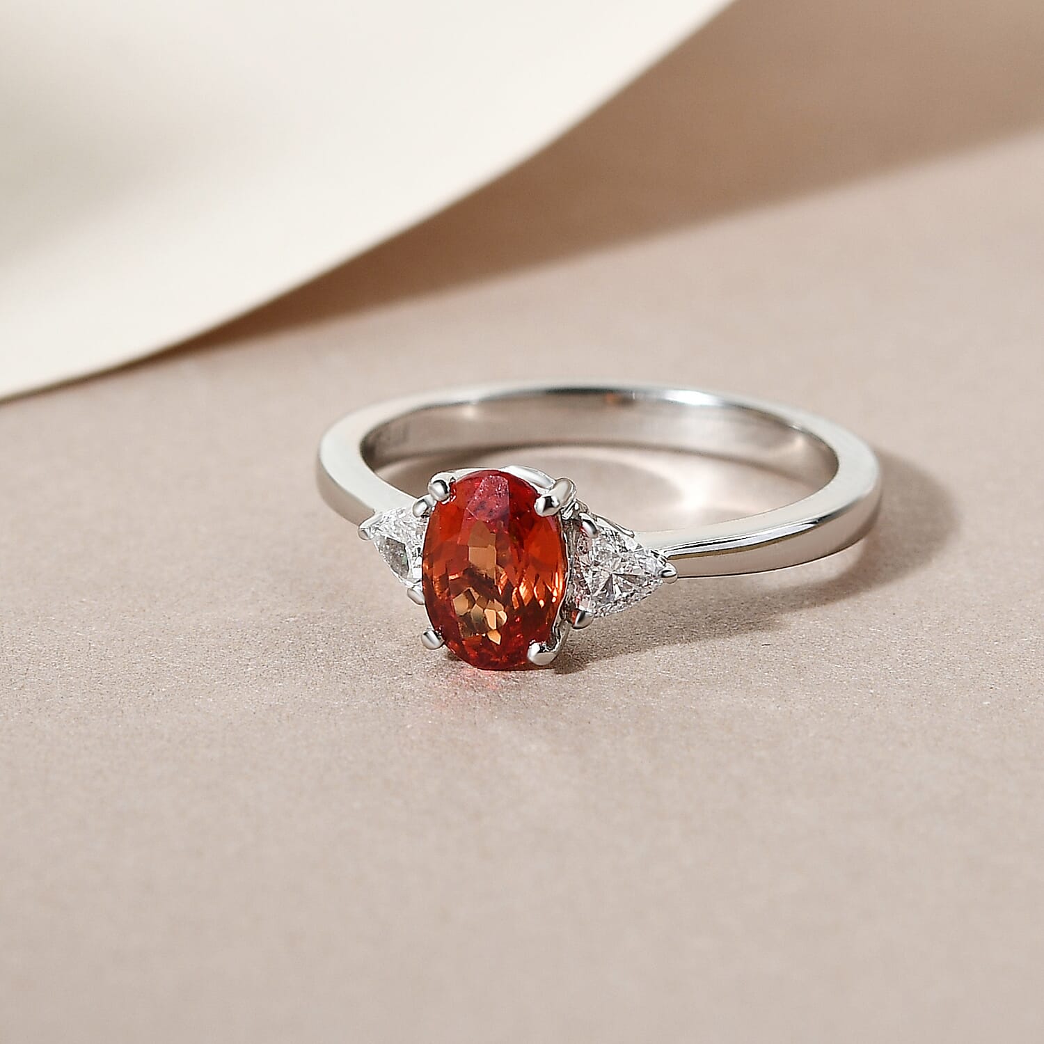 RHAPSODY 950 Platinum AAAA Songea Sapphire and Diamond (VS- E-F) Ring 1.10 Ct.