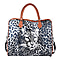 Large size Leopard Pattern Tote Bag with Handle Drop and Shoulder Strap  Black and White