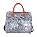 Large size Leopard Pattern Tote Bag with Handle Drop and Shoulder Strap  Black and White