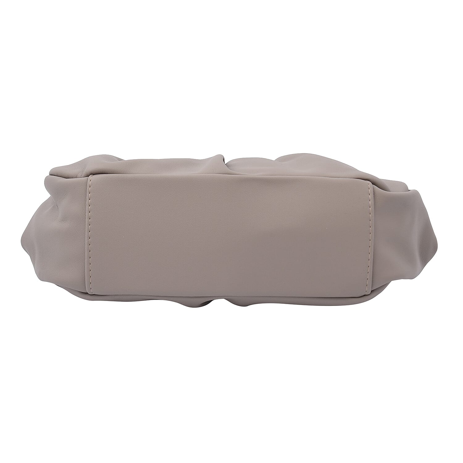 Clutch Bag with Metallic Lock and Long Chain Strap  - Dark Beige