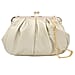 Clutch Bag with Metallic Lock and Long Chain Strap  - Gold