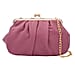 Clutch Bag with Metallic Lock and Long Chain Strap  - Pink