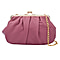 Clutch Bag with Metallic Lock and Long Chain Strap  - Pink