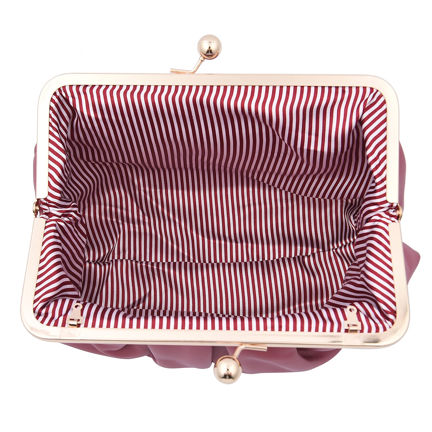 Clutch Bag with Metallic Lock and Long Chain Strap (Size 28x18x9Cm) - Cerise Pink