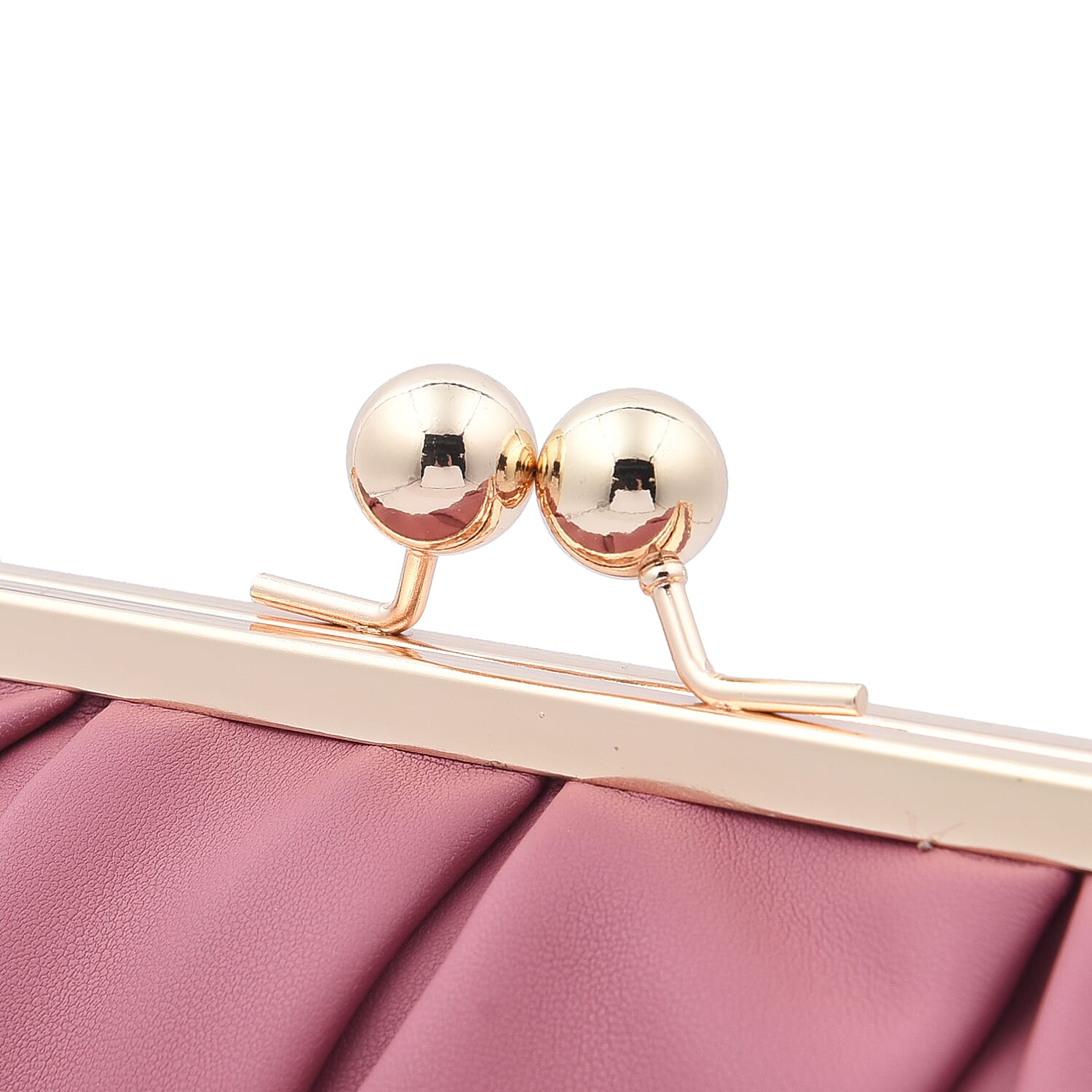 Clutch Bag with Metallic Lock and Long Chain Strap (Size 28x18x9Cm) - Cerise Pink